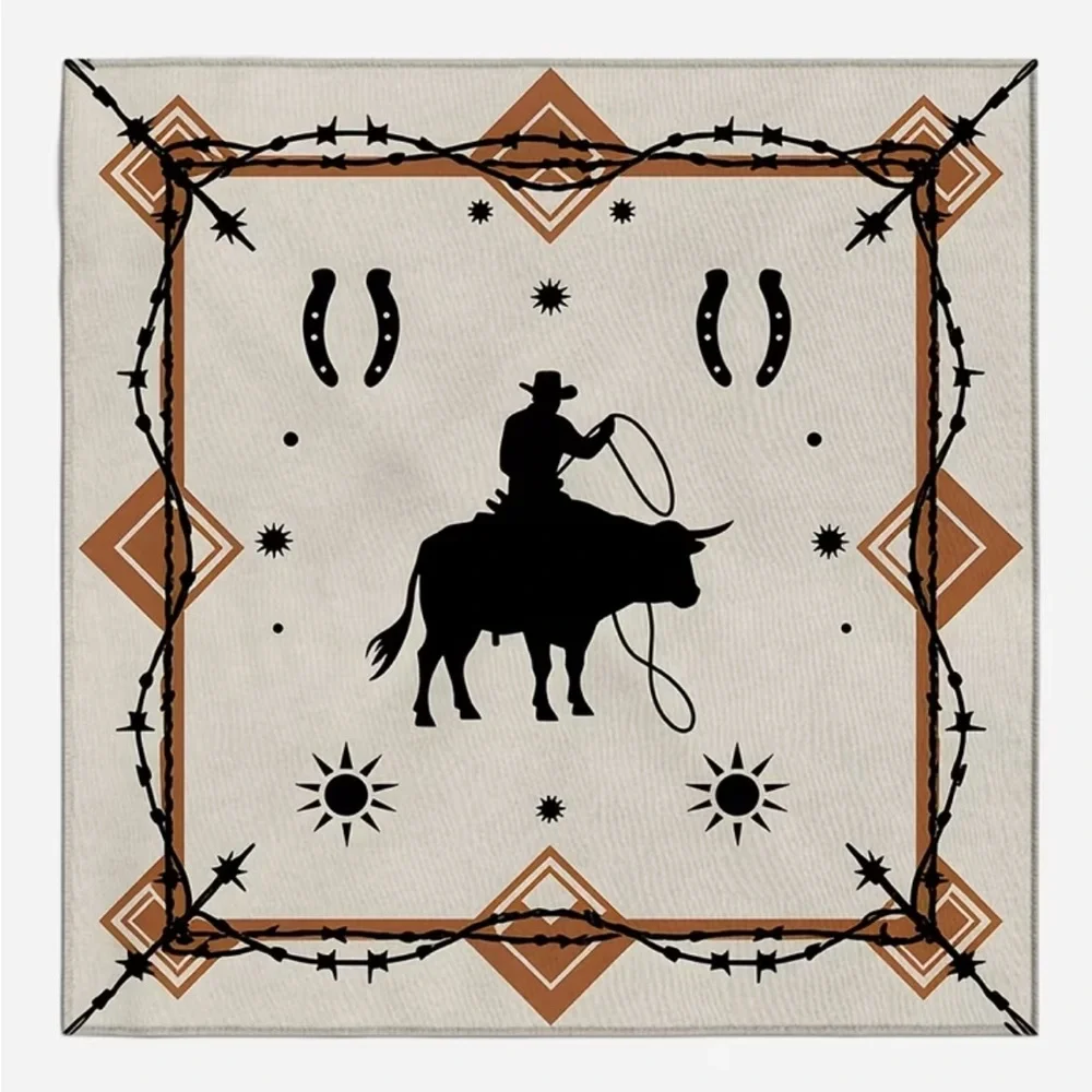 🤠 Rodeo Longhorn Western Barbed Wire Cowboy Bandana/Scarf